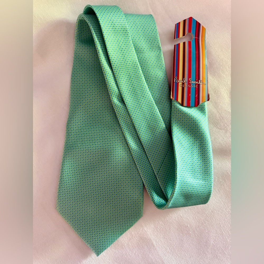 Paul Smith Mint Green & Blue Tie NWT